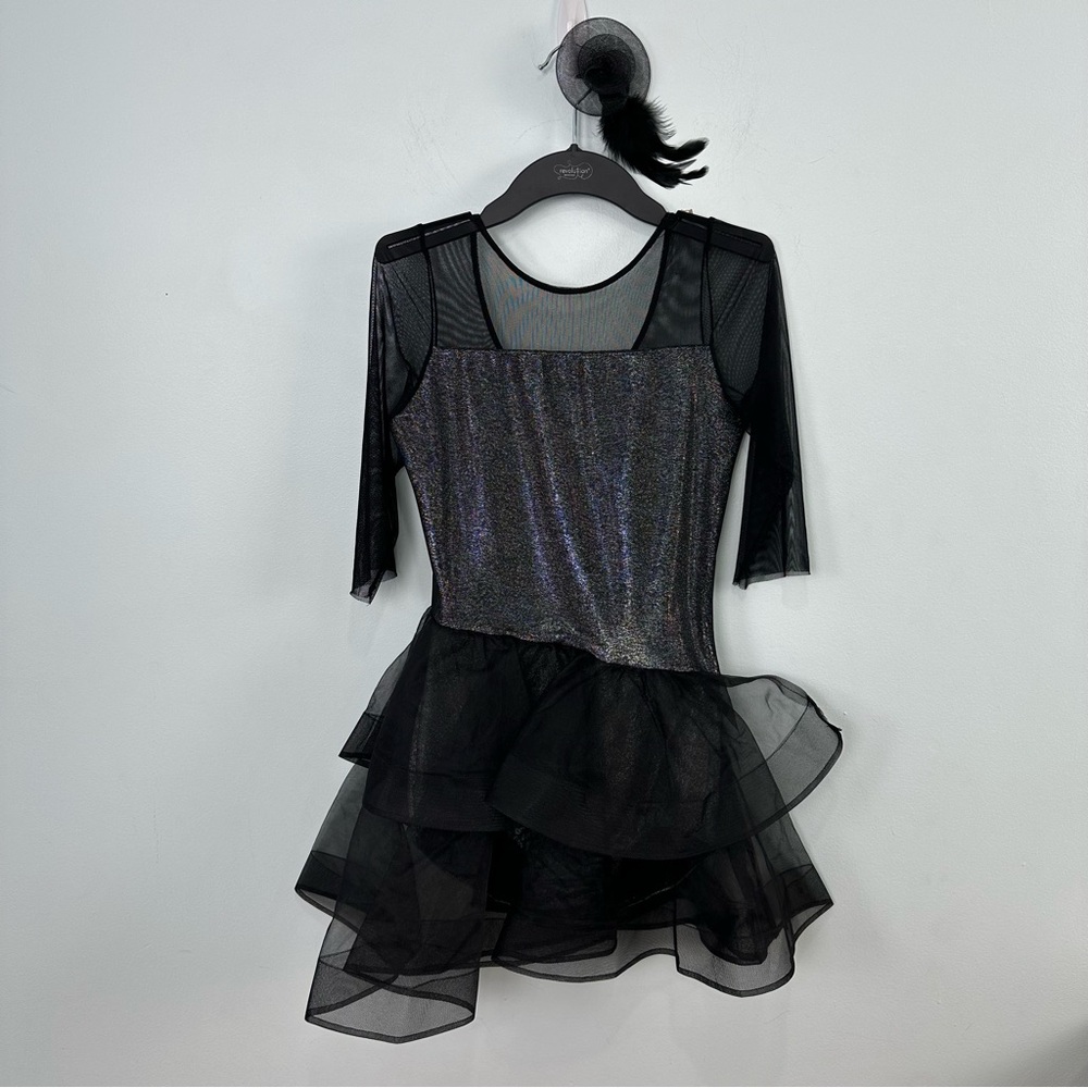 Revolution Gravitate Medium Adult Black & Metallic Dance Costume & Hair Piece
